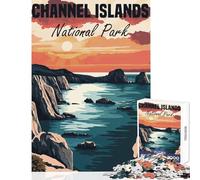 Puzzle de 1000 pièces représentant Le Parc National des îles Anglo-Normandes Décoration idéale pour la Maison Jouet et Cadeau d'anniversaire Jeu Pratique Parfait pour décorer Un Bureau 38x52cm