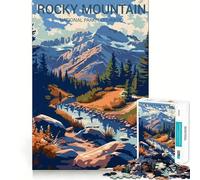 Puzzle de 1000 pièces représentant Le Parc National des Montagnes Rocheuses,Une œuvre d'art découpée avec précision,Un Jeu cognitif et pour se détendre et Passer Un agréable Moment,sur Le thème