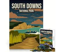 Puzzle de 1000 pièces représentant Le Parc National des South Downs en Angleterre idéal pour Les Adolescents Exercice cérébral apaisant Moment de détente découpe de précision Cadeau Festif (50x75cm)