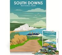 Puzzle de 1000 pièces représentant Le Parc National des South Downs idéal pour Le développement cérébral des Adultes Un Passe-Temps apaisant et Facile à Assembler et Une Belle idée Cadeau de Noël