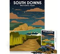 Puzzle de 1000 pièces représentant Le Parc National des South Downs idéal pour Le développement cérébral des Adultes Un Passe-Temps apaisant et Facile à Assembler et Un Cadeau de Noël Parfait
