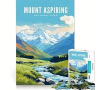 Puzzle de 1000 pièces représentant Le Parc National du Mont Aspiring Un Jeu d'adresse et de réflexion idéal pour se détendre et Passer Un Bon Moment,Un Cadeau Artistique Parfait pour Noël (38x52cm)