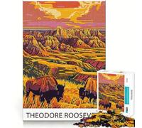 Puzzle de 1000 pièces représentant Le Parc National Theodore Roosevelt, idéal pour Adultes Un Jeu de réflexion Stimulant et Relaxant, avec Une découpe Parfaite et Un Cadeau mémorable 50x75cm