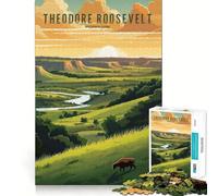 Puzzle de 1000 pièces représentant Le Parc National Theodore Roosevelt pour Adultes, Un Jeu de logique Puissant Qui soulage l'anxiété, Bords Transparents, idéal comme Cadeau pour Les fêtes 38x26cm