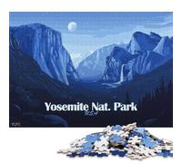 Puzzle de 1000 pièces représentant Le Paysage Bleu du Parc National de Yosemite, en Bois, pour Adultes et Enfants. Jeu éducatif. 1000 pièces (75 x 50 cm).
