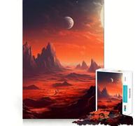 Puzzle de 1000 pièces représentant Le Paysage de Mars, la planète Rouge, pour Adolescents Jeu de réflexion et de création Collective Découpe Nette et précise Pièce de Collection (38x26cm)