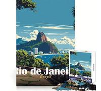 Puzzle de 1000 pièces représentant Le Paysage de Rio de Janeiro, idéal pour Les Adolescents Jeu de logique et de Train, Silencieux et Amusant, découpe Nette, Un Joli Cadeau (38x52cm)