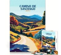 Puzzle de 1000 pièces représentant Le Paysage du Chemin de Saint-Jacques-de-Compostelle en Espagne,idéal pour Les Adolescents Développe la mémoire,Offre Un Divertissement léger et des Bords