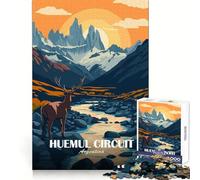 Puzzle de 1000 pièces représentant le paysage du circuit Huemul en Argentine,idéal pour les adolescents Stimule la mémoire,soulage le stress et offre un cadeau parfait grâce à ses bords nets (38x52cm)