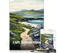 Puzzle de 1000 pièces représentant Le Paysage du Sentier de Cape Wrath en Écosse,idéal pour Adultes et Adolescents Parfait pour l'entraînement,la détente et Les Contours Nets Un Cadeau de Noël idéal