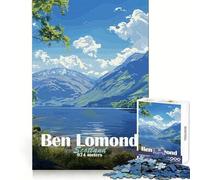 Puzzle de 1000 pièces représentant Le Paysage montagneux du Ben Lomond, idéal pour Adultes Un Jeu de mémoire Stimulant et apaisant, Un Cadeau Parfait pour Les fêtes (50x75cm)