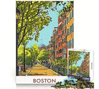 Puzzle de 1000 pièces représentant Le Paysage Urbain de Boston pour Adultes Développez Votre logique, amusez-Vous en Toute tranquillité, Assemblage sécurisé (50x75cm)