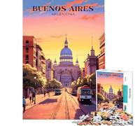 Puzzle de 1000 pièces représentant Le Paysage Urbain de Buenos Aires Stimule Le Cerveau Tout en étant Amusant et décoratif À partir de 14 Ans (38x26cm)