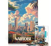Puzzle de 1000 pièces représentant Le Paysage Urbain de Nairobi, idéal pour Les Adolescents Stimule la mémoire, se détend et s'amuse à Assembler ce Motif Un Cadeau Exquis (38x52cm)