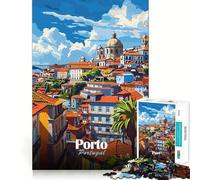 Puzzle de 1000 pièces représentant Le Paysage Urbain de Porto,Un Jeu de Construction précis et Amusant pour stimuler l'esprit et se détendre,idéal pour Un Moment de détente et de Noël (38x26cm)