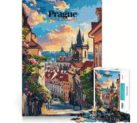 Puzzle de 1000 pièces représentant Le Paysage Urbain de Prague (38x52cm),Jeu de Puzzle sans Couture,activité intellectuelle stimulante et paisible,Cadeau d'anniversaire Amusant et Original