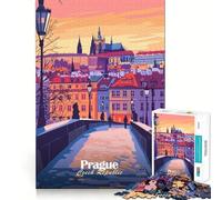 Puzzle de 1000 pièces représentant Le Paysage Urbain de Prague, idéal pour Les Adolescents Stimule la mémoire, se détend et Offre Un Cadeau Exceptionnel 38x26cm