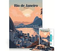 Puzzle de 1000 pièces représentant Le Paysage Urbain de Rio de Janeiro,idéal pour la décoration et Le Jeu cognitif,Cadeau Facile à Jouer,Jeu d'anniversaire (38x26cm)