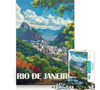 Puzzle de 1000 pièces représentant Le Paysage Urbain de Rio de Janeiro, idéal pour Les Adolescents Jeu de logique et de Train, Silencieux et Amusant, découpe Nette, Joli Cadeau (38x52cm)