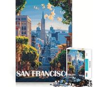 Puzzle de 1000 pièces représentant Le Paysage Urbain de San Francisco pour Adultes Améliore la mémoire, détend l'esprit et constitue Une pièce de Collection aux Bords Nets (38x52cm)