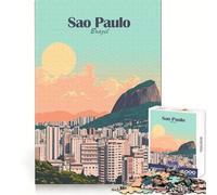 Puzzle de 1000 pièces représentant Le Paysage Urbain de São Paulo, découpé au Laser, idéal pour Les Adolescents Un Cadeau mémorable pour se détendre, s'entraîner et se Relaxer (50x75cm)