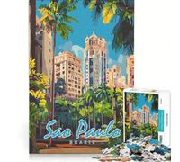 Puzzle de 1000 pièces représentant Le Paysage Urbain de Sao Paulo Jeu Familial Assemblage de Motifs avec des pièces de Formes aléatoires Parfaitement emboîtables 38x26cm