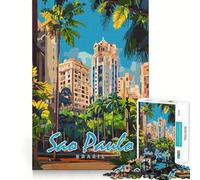 Puzzle de 1000 pièces représentant Le Paysage Urbain de Sao Paulo, pour Adultes, Jeu de logique et de détente, Bords Lisses, Cadeau saisonnier (38x52cm)