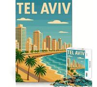 Puzzle de 1000 pièces représentant Le Paysage Urbain de Tel Aviv pour Adultes Stimule la mémoire Apaisant et divertissant Découpe de qualité supérieure Cadeau attentionné 50x75cm