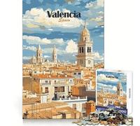 Puzzle de 1000 pièces représentant Le Paysage Urbain de Valence, idéal pour Les Adolescents Un Passe-Temps Relaxant et Stimulant la mémoire Bords Nets Cadeau Unique (38x52cm)