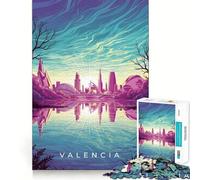 Puzzle de 1000 pièces représentant Le Paysage Urbain de Valence,Un Jeu de réflexion Amusant pour Adultes,avec Une Technologie de découpe Laser avancée,idéal pour Passer Le Temps (38x26cm)