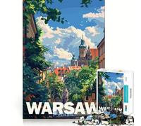 Puzzle de 1000 pièces représentant le paysage urbain de Varsovie,destiné aux adultes Activité ludique et stimulante,sans bavures,aux pièces nettes et bien découpées Idéal pour se retrouver et partager