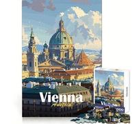 Puzzle de 1000 pièces représentant Le Paysage Urbain de Vienne, idéal pour Les Adolescents : réflexion stratégique, sérénité, évasion, découpe Nette et pensée, pour Noël (50x75cm)