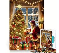 Puzzle de 1000 pièces représentant Le Père Noël avec Un Sapin de Noël et des pour Les Adolescents Puzzle Wise Think Jouet de détente et de réflexion Cadeau Parfait pour Les fêtes