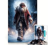 Puzzle de 1000 pièces représentant Le Père Noël se promenant dans Un Village enneigé (50x75cm) pour Adultes Renforce la mémoire, apaise l'esprit et crée Une agréable Surprise