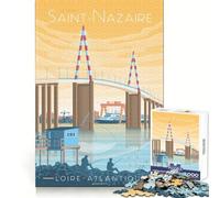 Puzzle de 1000 pièces représentant Le Pont de Saint-Nazaire Un défi intellectuel,Une détente paisible,Un (38x26cm)