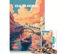 Puzzle de 1000 pièces représentant Le Pont du Rialto Venise idéal pour Les Adolescents Un Jeu Stimulant pour développer Son Cerveau Parfait pour Les Jeux de Groupe et Les créations artistiques Cadeau