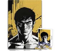 Puzzle de 1000 pièces représentant Le Portrait de Bruce Lee, idéal pour Les Adolescents Jeu éducatif et Stimulant la Concentration Idée Cadeau Originale et touchante Dimensions:38x26cm