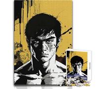 Puzzle de 1000 pièces représentant Le Portrait de Bruce Lee, idéal pour Les Adolescents Jeu ludique et Stimulant pour Le développement cognitif Cadeau Original et attentionné Dimensions:50x75cm