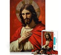 Puzzle de 1000 pièces représentant Le Portrait de Jésus-Christ avec auréole, idéal pour Adultes, Jeu de logique et de détente, Bords Lisses, Cadeau de Saison (50x75cm)