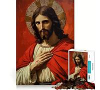Puzzle de 1000 pièces représentant Le Portrait de Jésus-Christ avec auréole idéal pour Les Adolescents Jeu de logique et de Construction décoration Murale légère et relaxante aux découpes Lisses
