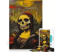 Puzzle de 1000 pièces représentant Le Portrait de la Joconde et Un crâne, idéal pour Les Adolescents Jouet Intelligent, Passe-Temps à la Maison, découpe précise, Cadeau attentionné 50x75cm