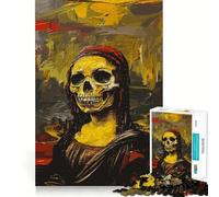 Puzzle de 1000 pièces représentant Le Portrait de la Joconde et Un crâne, pour Adultes Jeu de réflexion et de Partage, découpe de précision, à Exposer 38x52cm