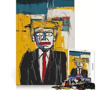 Puzzle de 1000 pièces représentant Le Portrait de Trump dans Un Style Street Art, idéal pour Les Adolescents Stimulation Cognitive, détente et Divertissement Bords Nets Cadeau de Noël idéal (50x75cm)