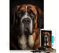 Puzzle de 1000 pièces représentant Le Portrait du Saint-Bernard, idéal pour Les Adolescents, pour développer Leur mémoire, se détendre et Profiter d'un Moment de Plaisir (50x75cm)