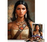 Puzzle de 1000 pièces représentant Le Portrait d'une Femme amérindienne, idéal pour Les Adolescents, pour stimuler la mémoire et Lutter Contre Le Stress Décoration Murale à Bords Nets (50x75cm)
