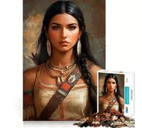 Puzzle de 1000 pièces représentant Le Portrait d'une Femme amérindienne, idéal pour Les Adolescents, pour stimuler la mémoire et Lutter Contre Le Stress Décoration Murale à Bords Nets (50x75cm)