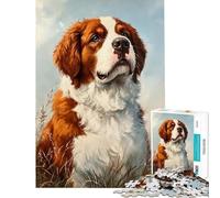 Puzzle de 1000 pièces représentant Le Regard du Saint-Bernard idéal pour Les Adolescents et Les défis de rapidité Manuelle Un Cadeau Unique pour Un Anniversaire ou Noël (38x52cm)