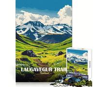 Puzzle de 1000 pièces représentant Le Sentier Laugavegur en Islande,Un Paysage Artistique idéal pour Les Adolescents Exercice Mental,détente et Divertissement (38x26cm)