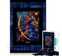 Puzzle de 1000 pièces représentant Le Signe du Sagittaire, inspiré des vitraux, pour Adultes Un Jeu de logique et de réflexion, Un et apaisant (38x52cm)