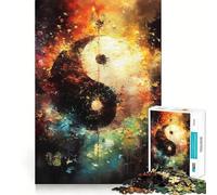 Puzzle de 1000 pièces représentant Le Symbole Yin Yang,pour Adultes Jeu de Concentration mentale de qualité supérieure,découpé au Laser Activité Amusante en Famille,idéale pour Les soirées (50x75cm)